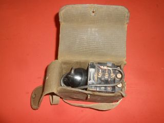 U.  S.  Army : Vintage Ww2 Us Army Signal Corps Crank Field Telephone Ee - 8 - A