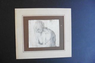 Italian - Bolognese School 18thc - Intimistic Study Male Nude - Charcoal Drawing