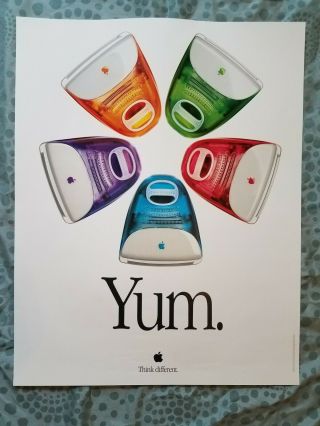 Vintage Apple Computers Yum Poster Colors Macintosh Mac Think Different