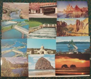 56 Vintage Oregon Postcards Crater Lake,  Coast,  Rivers,  Mountains,  Trees,  Bridge