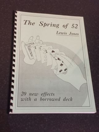 Vintage Card Magic Trick Book The Spring Of 52 By Lewis Jones