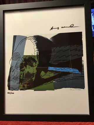 Andy Warhol 1986 Hand Signed Lithograph With,  Frame