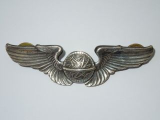 Wwii Us Army Air Force Sterling 3 " Full Sized Navigator Wings Aaf