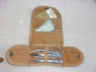 WW2 Medical Department,  US Navy Pocket Surgical Kit with Instruments 3