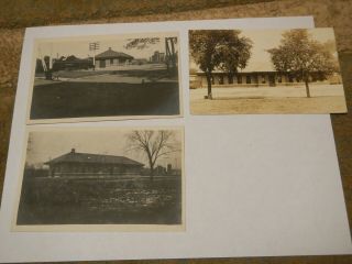 (3) Rppc Real Photo Postcards Cb&q Railroad Train Depot Macomb Il Illinois