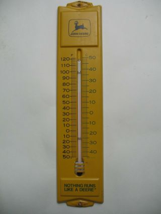 Vintage 1968 John Deere Advertising Metal Thermometer Sign Made In U.  S.  A.