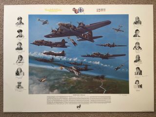 Memphis Belle Robert Morgan Margaret Polk,  10 Signed Ww2 B - 17 Aviation Art Print