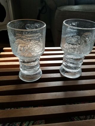2 The Lord Of The Rings December 2001 Clear Drinking Glasses Frodo & Arwen