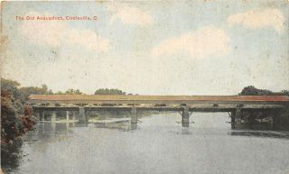 G89/ Circleville Ohio Postcard C1910 Kraemer Art Canal Aquaduct Covered Bridge