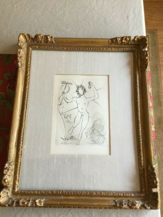 Salvador Dali Etching Signed In The Plate 1968 " Mercury " Authentic