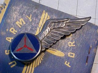 Wwii Us Civil Air Patrol Cap Observer Half Wing By Robbins - Sterling