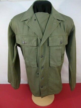 Wwii Us Army Od7 Hbt Herring Bone Twill 3rd Pattern Combat Jacket Shirt 34r 2
