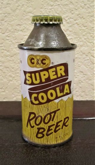 C & C Coola Root Beer Soda Cola Cone Top Can 6 - Ounce With Cap