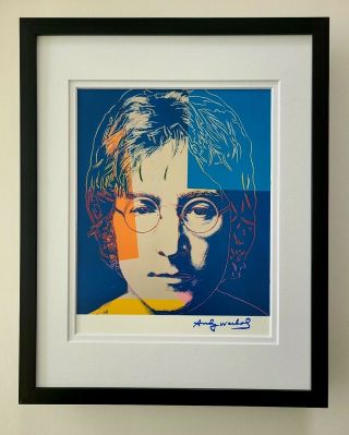 Andy Warhol 1984 Signed John Lennon Matted To Be Framed At 11x14