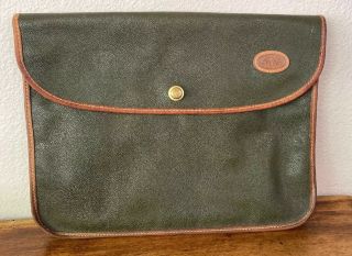 Land Rover Vintage Laptop Case/bag Leather Trim,  Brass Hardware