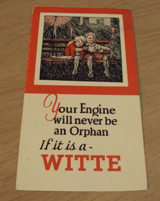 Circa 1920 Advertising Brochure " Witte Engine " Kansas City