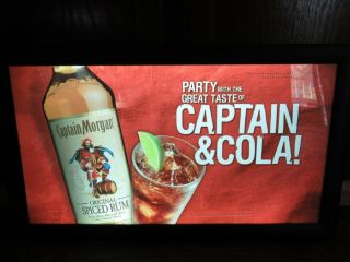 Captain Morgan Lighted Bar Sign 24 " X 14 " Mancave Captain & Cola Rum Pirate