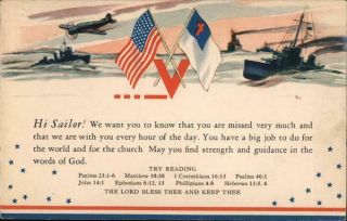 1942 Hi Sailor.  The Lord Bless Thee And Keep Thee.  Bible Verses To Support Nav