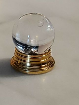 Miniature Crystal Ball On Golden Stand