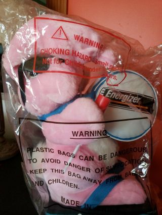 Vtg Energizer Battery Bunny Pink Plush Big 23” Stuffed Bunny Rabbit Toy Battery