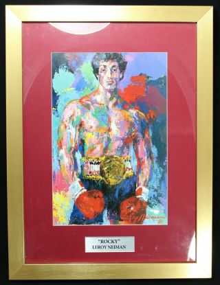 1981 Leroy Neiman " Rocky " (balboa) Print - 20 " X15 " - Matted & Framed - Stallone