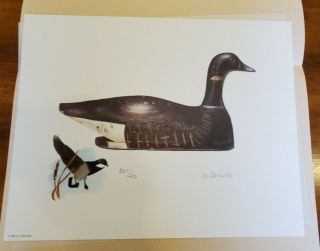 Massachusetts 1989 Duck Decoy Stamp Print By Lou Barnicle Remarque 327 Signed