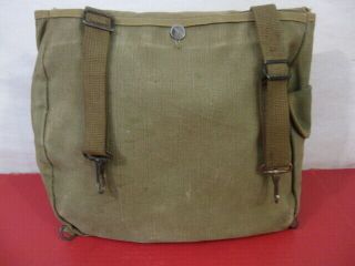 WWII Era US Army/USMC M1936 Canvas Musette Bag - OD Green Color 1945 - 3 2