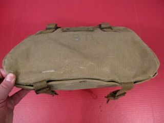WWII Era US Army/USMC M1936 Canvas Musette Bag - OD Green Color 1945 - 3 3