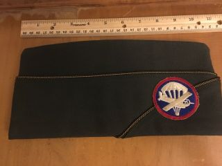 Wwii Us Army Airborne Parachute Glider Infantry Patch On A Garrison Cap