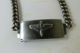 1943 Locketag Sterling Silver Wwii Us Army Air Force Id Bracelet