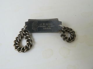 1943 Locketag Sterling Silver WWII US Army Air Force ID Bracelet 3