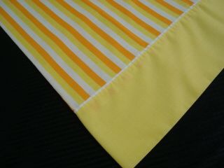 VTG 2 pc Dan River Pillow Cases Retro Stripe 50/50 Muslin Orange Yellow 20 