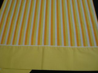 VTG 2 pc Dan River Pillow Cases Retro Stripe 50/50 Muslin Orange Yellow 20 
