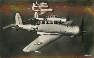 1940s Aviation British Skua Aircraft Military Ww2 Rppc Real Photo Postcard 2552