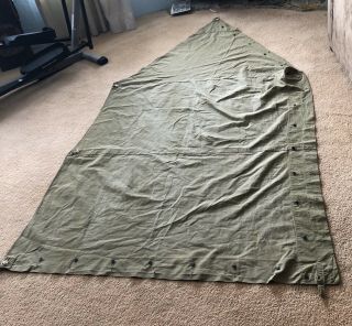 Us Military Wwii 1942 Dated Shelter Half 1st Pattern Olive Drab Od Pup Tent