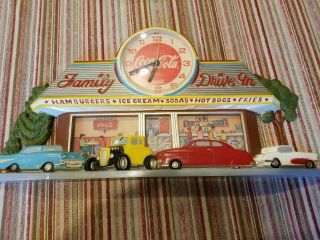 Vintage 1988 Coca Cola Family Drive In Sign Clock Burwood Products 2899
