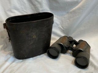 Wwi Or Wwii Era Carl Zeiss Jena German Binoculars In Leather Case
