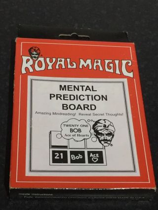 (o) Vintage Closeup Mentalist Magic Trick Mental Prediction Board By Royal Magic