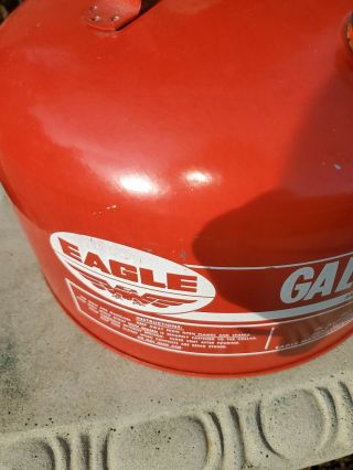 Vintage Eagle 2.  5 Gallon Galvanized Vented Gas Can USA 2
