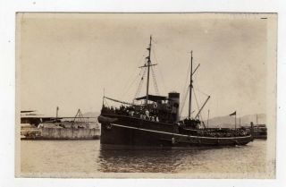 Hong Kong,  China Station,  H.  M.  Tug Monance With Reliefs,  1924,  Rp