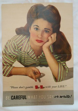 Wwii Poster,  " Please Don 