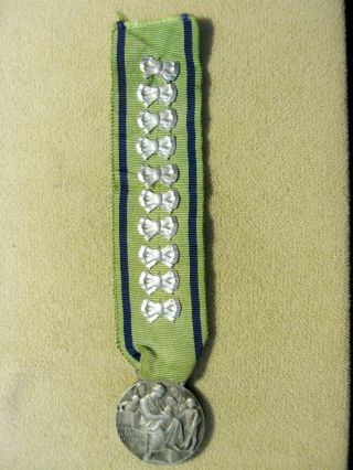 Wwii Italy Italian Fascist Mothers Medal W/ 10 Bows Medaglia Fascista Italiana