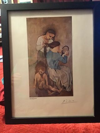 Pablo Picasso 1954 Print Hand Signed Lithograph With Frame
