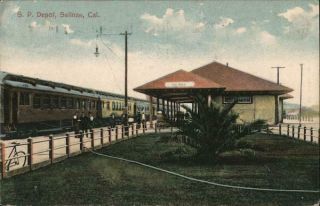 1910 Salinas,  Ca S.  P.  Depot Monterey County California Pnc Co.  Postcard 1c Stamp