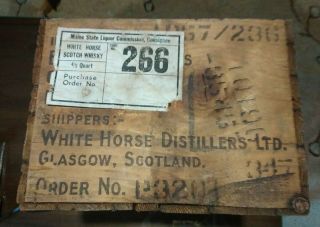 Vintage White Horse Cellar Scotch Whisky Wooden Crate Box Distillery 3
