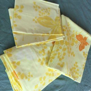 Vintage Springmaid Double Bed Sheets Pillowcases 1970’s Butterly Bedding Bedroom
