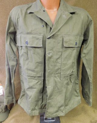 Scarce Wwii 1943 Hbt Shirt,  3rd Pattern