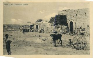 Maltese Country House Malta Early Postcard
