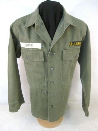 Wwii Us Army Od7 Hbt Herring Bone Twill 3rd Pattern Combat Jacket Shirt 38r 2