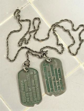 Set Of 2 Ww2 Us Army Dog Tags With Spouse Name Orinda Ca T43 W.  Corbett